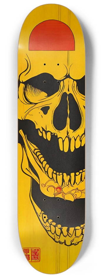 Japanese Yoko Skull 01 Limited Bamboo Skull  8-1/4 Skateboard Deck