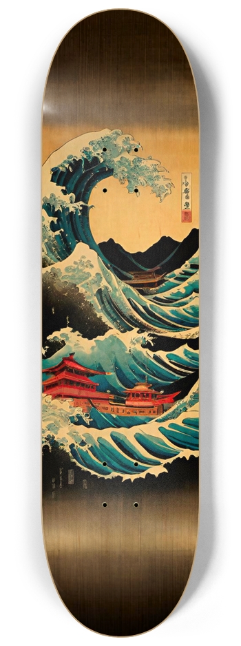 Japan Great Wave 01 Bamboo 8-1/4 Skateboard Deck