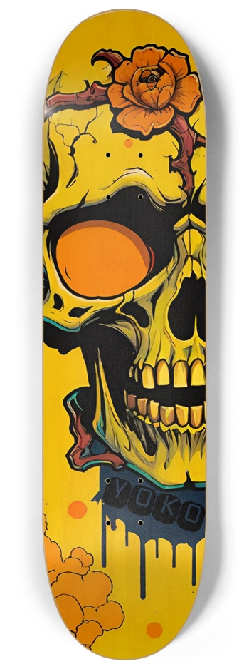 Japanese Yoko Thorns 01 Bamboo Skull  8-1/4 Skateboard Deck