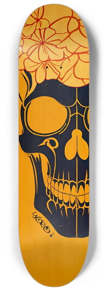 Japanese Yoko Bird 01 Skull Bamboo 8-1/4 Skateboard Deck
