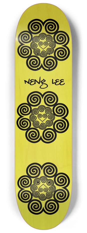 Hmong Elephant's Foot Neng Lee Bamboo Signed 8-1/4 Skateboard Deck