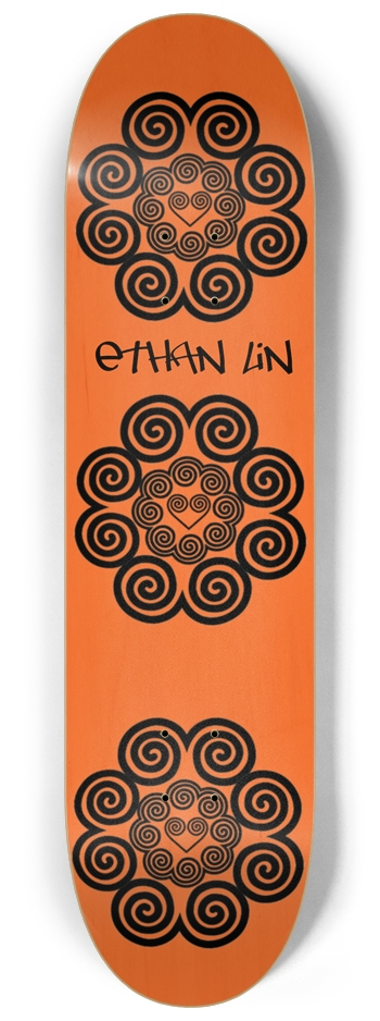 Hmong Elephant's Foot Ethan Lin Bamboo Signed 8-1/4 Skateboard Deck