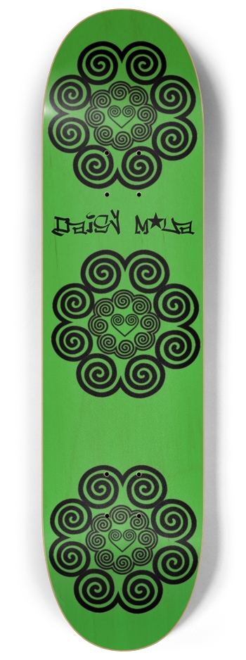 Hmong Elephant's Foot Daisy Moua Bamboo Signed 8-1/4 Skateboard Deck