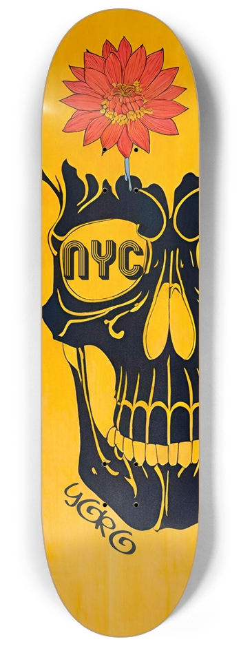Japanese Yoko New York City 02 Original Skull 8-1/4 Skateboard Deck