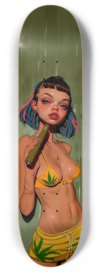Smoking weed girl Skateboard 8 Inch Skateboard Deck