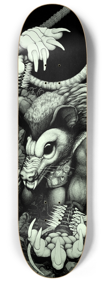 Opossums Of The Eclipse (8.25") Glow-In-The-Dark 8-1/4 Skateboard Deck