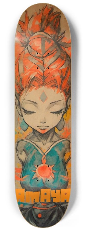 Anime Girl Tops Natural 8-1/4 Skateboard Deck