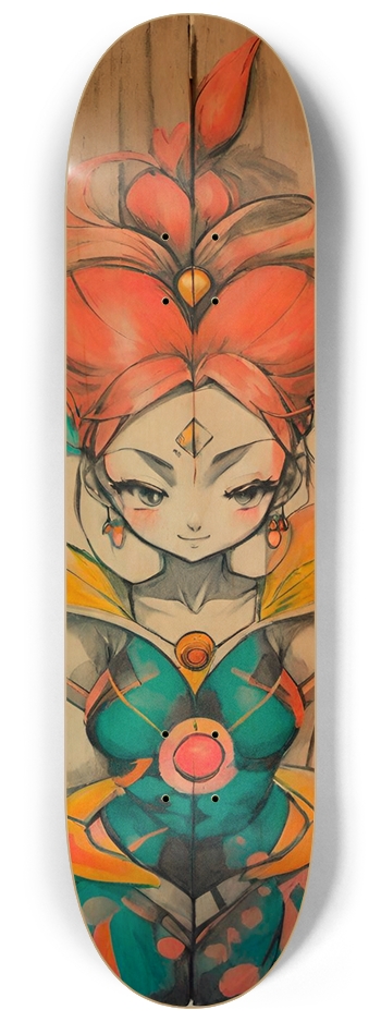 AMAYA Anime Girl Tops DOS Natural 8-1/4 Skateboard Deck