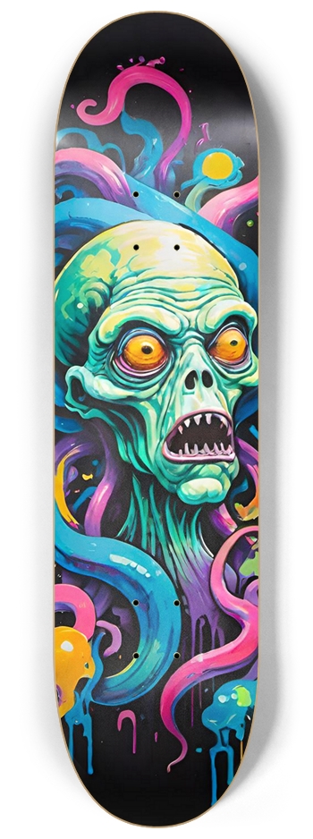 Aliens 03 Airbrush Original 8-1/4 Skateboard Deck