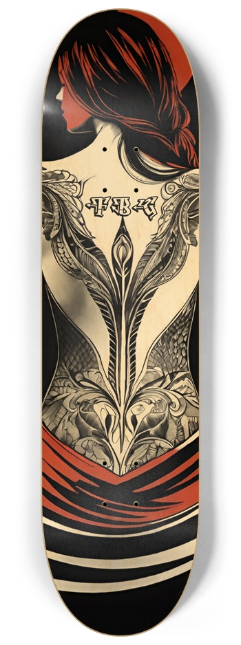 Fat Bottom Girls 04 Natural Tattoo Version 8-1/4 Skateboard Deck
