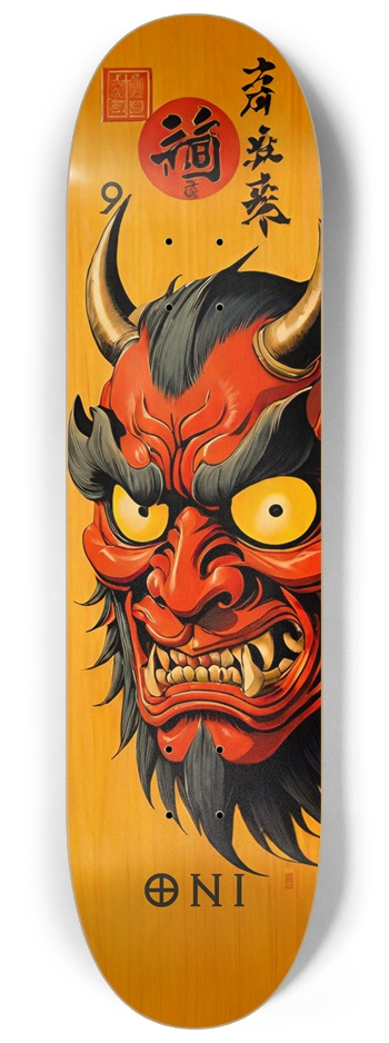 Japan Oni Samurai Burn 09 Natural Bamboo Deck 8-1/4 Skateboard Deck