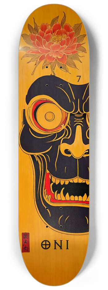 Japan Oni Samurai Burn 07 Natural Bamboo Deck 8-1/4 Skateboard Deck