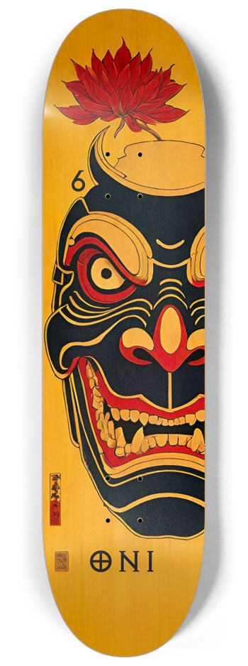 Japan Oni Samurai Burn 06 Natural Bamboo Deck 8-1/4 Skateboard Deck