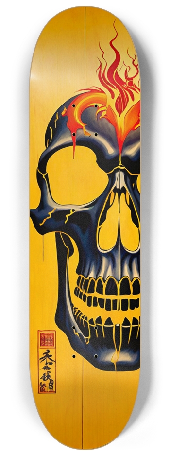 Japan MK Skull 01 Natural Bamboo Deck 8-1/4 Skateboard Deck