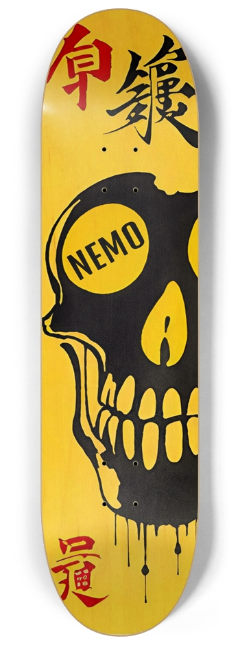 Japan Nemo Skull 01 Natural Bamboo 8-1/4 Skateboard Deck