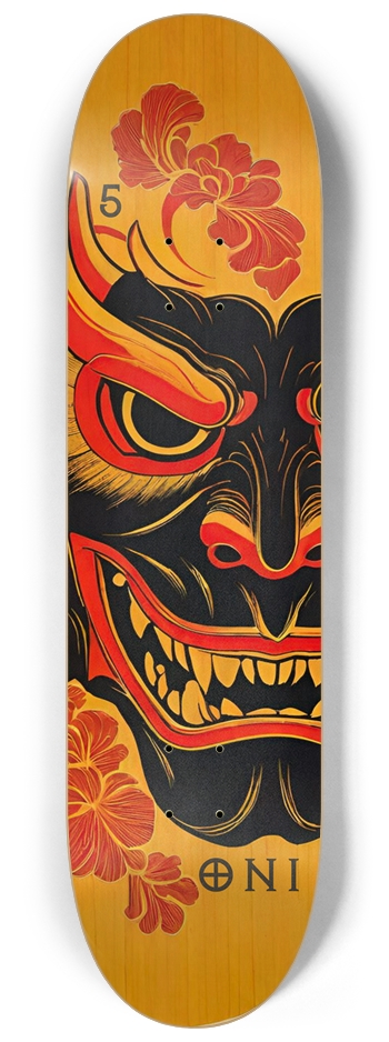 Japan Oni Samurai Burn 05 Natural Bamboo Deck 8-1/4 Skateboard Deck