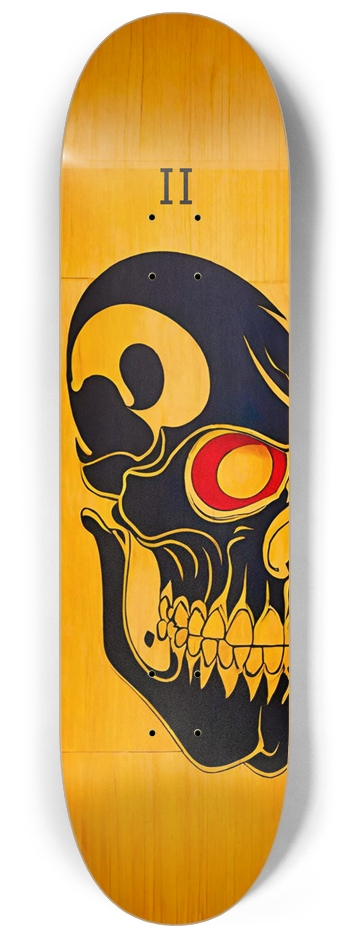 Japanese Skull Ultra 02 Custom Natural Bamboo 8-1/4 Skateboard Deck