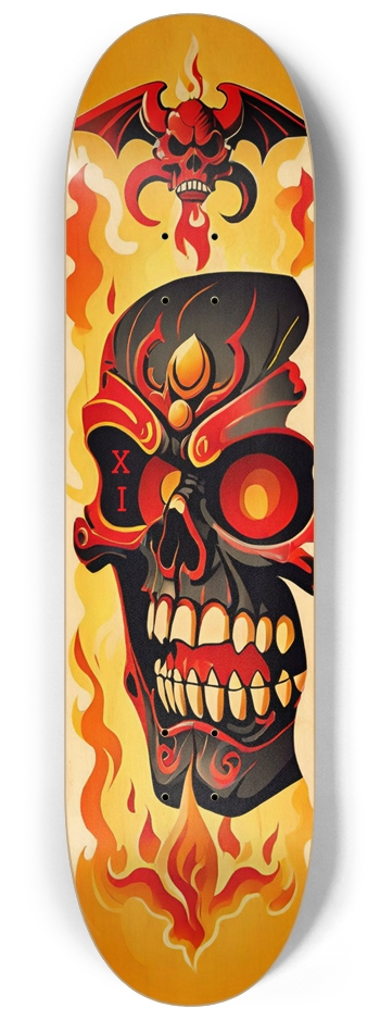 Japan Skull Ultimate 011 Custom Natural Bamboo 8-1/4 Skateboard Deck