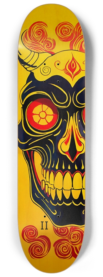 Japan Skull Ultimate 02 Custom Natural Bamboo 8-1/4 Skateboard Deck