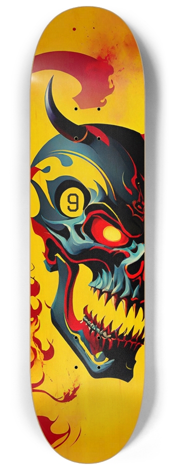 Japan Skull Ultimate 09 Custom Natural Bamboo 8-1/4 Skateboard Deck
