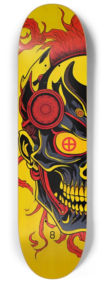 Japan Skull Ultimate 08 Custom Natural Bamboo 8-1/4 Skateboard Deck