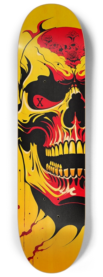 Japan Skull Ultimate 010 Custom Natural Bamboo 8-1/4 Skateboard Deck