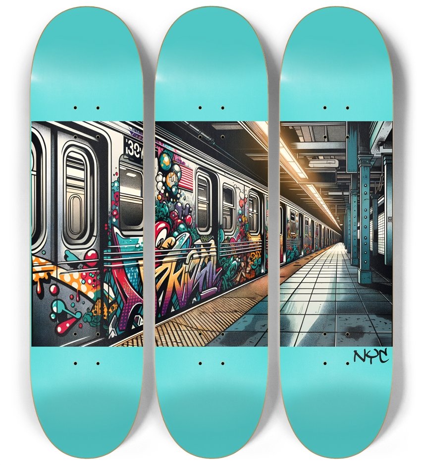 NYC - Subway Skateboard Series 3 Deck Wall Series
