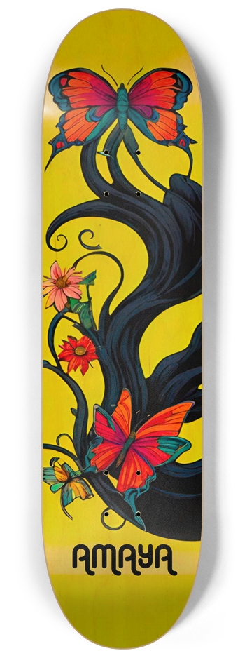 AMAYA BUTTERFLY 01 Natural 8-1/4 Skateboard Deck