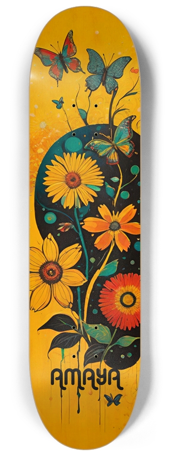 AMAYA FLOWERS 04 Natural 8-1/4 Skateboard Deck