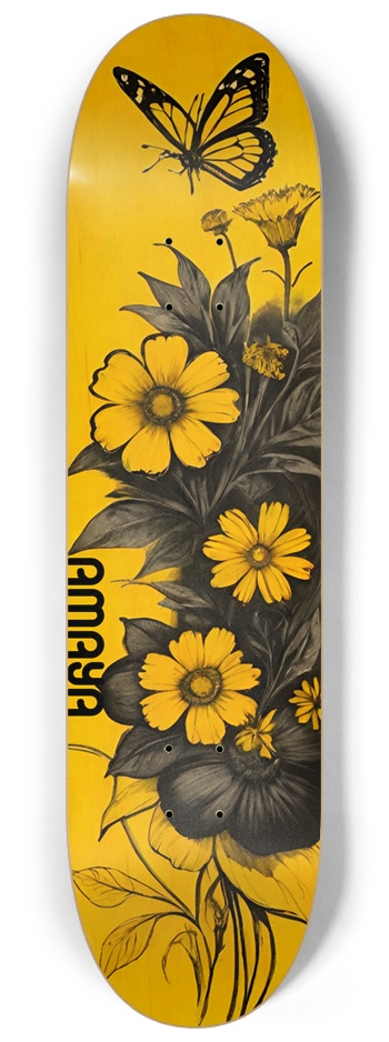 AMAYA Flowers 05 Natural 8-1/4 Skateboard Deck