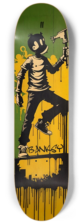 Banksy Run Bendy 02 GAZA WAR Effort Graffiti 8-1/4 Skateboard Deck