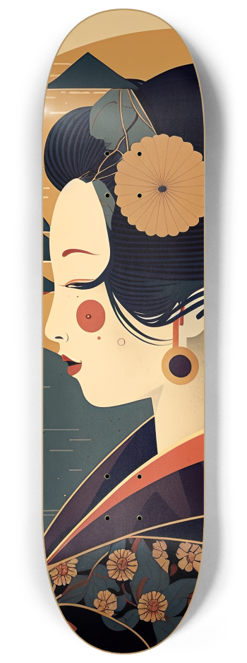 Japanese Wall Art Two Deck Series Geisha Wall A #1 8-1/4 Skateboard Deck