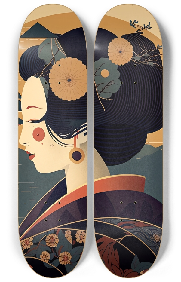 Japanese Wall Art Two Deck Series Geisha Wall Art 2 Deck Wall Series