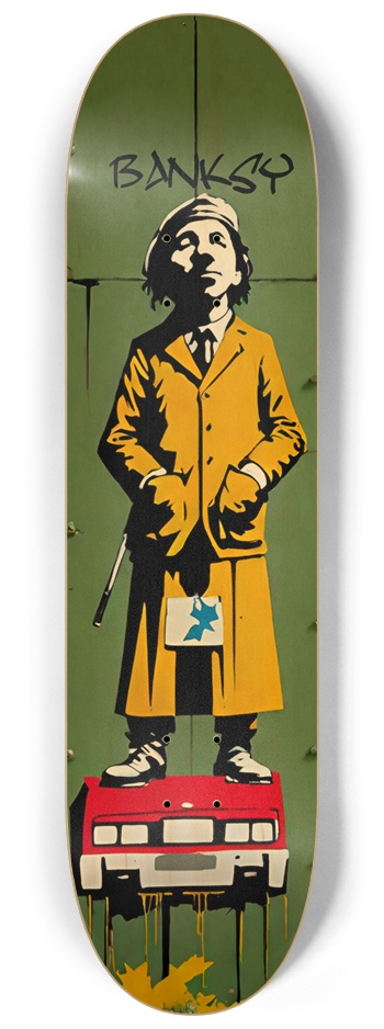 Banksy Run 06 Free Ukraine Graffiti Natural 8-1/4 Skateboard Deck