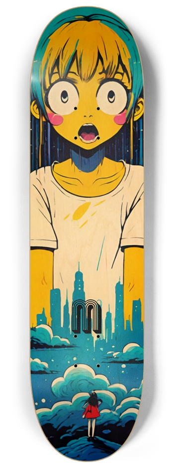 ANIME MONKEY 034 City Girl Natural 8-1/4 Skateboard Deck