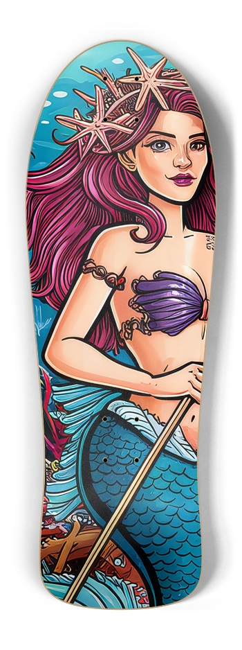 Mermaid Star Skateboard Old School Shape