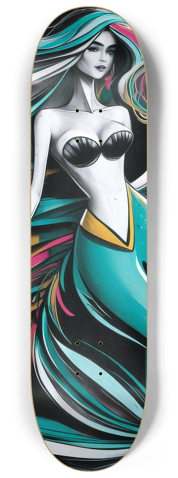2 Skateboard Series Art - Mod Mermaids #1 8-1/4 Skateboard Deck