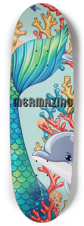 Mermaid Dolphin Fun Skateboard Egg Shape