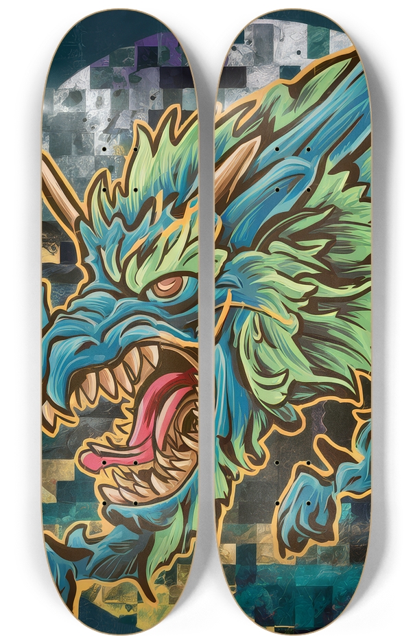 2 Skateboard Series Art - Dragons Roar 2 Deck Wall Series