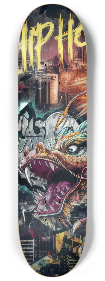 3 Skateboard Series Art - Hip Hop Dragon #1 8-1/4 Skateboard Deck