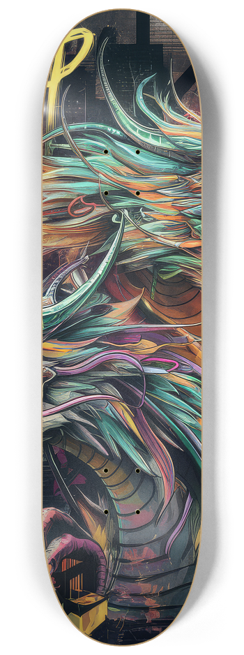 3 Skateboard Series Art - Hip Hop Dragon #2 8-1/4 Skateboard Deck