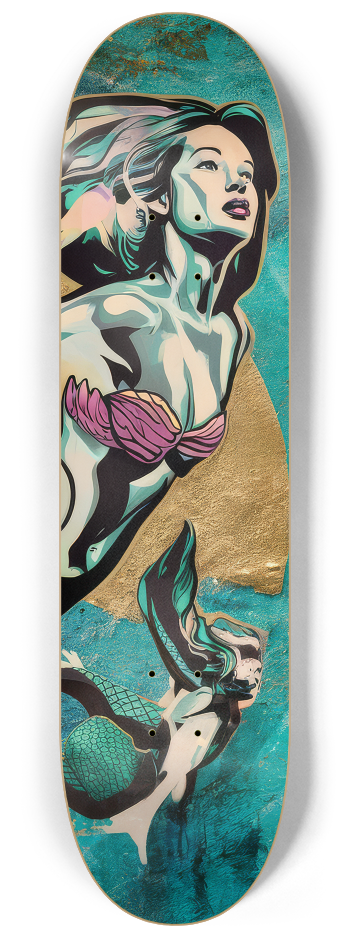 2 Skateboard Series Art - Mermaid Forward #2 8-1/4 Skateboard Deck