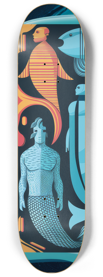 3 Skateboard Series Art - Marine Kin #1 8-1/4 Skateboard Deck