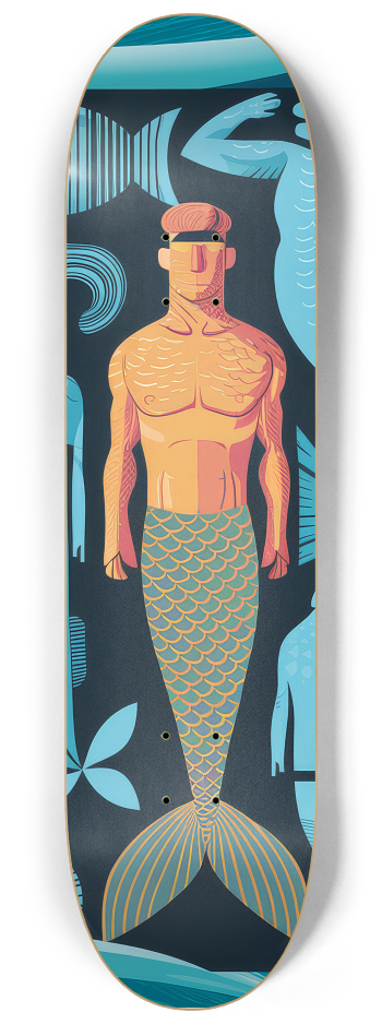 3 Skateboard Series Art - Marine Kin #2 8-1/4 Skateboard Deck