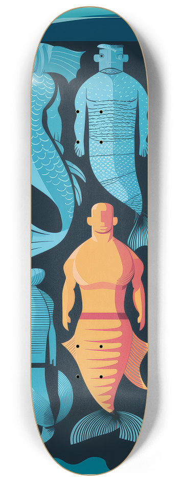 3 Skateboard Series Art - Marine Kin #3 8-1/4 Skateboard Deck