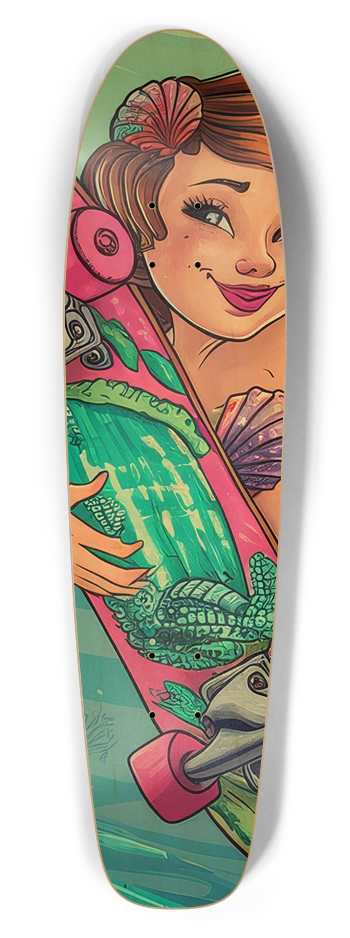 Mermaid Frolic Skateboard Bottle Tail