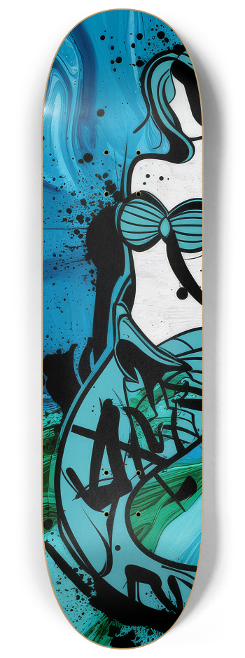 2 Skateboard Series Art - Mermaid Waves Skatebo #1 8-1/4 Skateboard Deck