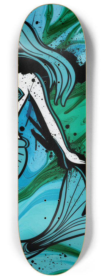2 Skateboard Series Art - Mermaid Waves Skatebo #2 8-1/4 Skateboard Deck