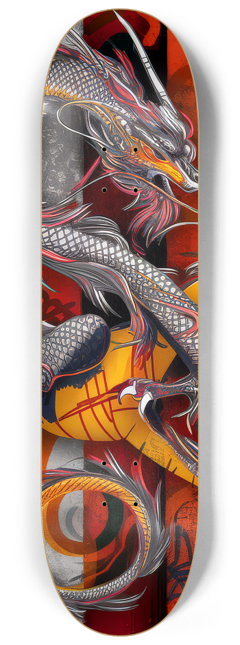 2 Skateboard Series Art - Dragon Love #1 8-1/4 Skateboard Deck