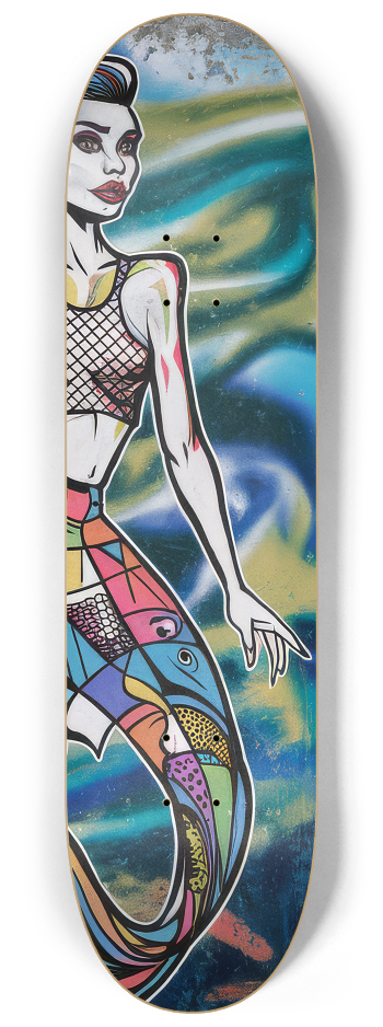 2 Skateboard Series Art - Lisa Mermaid #2 8-1/4 Skateboard Deck